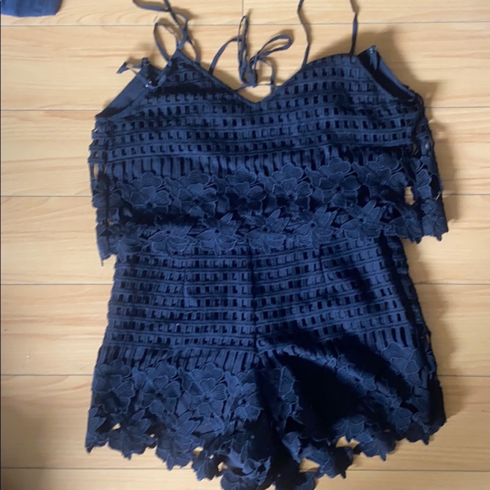 Black lace romper